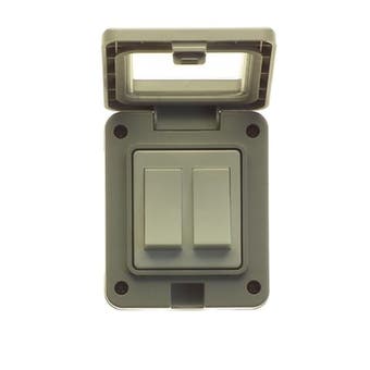 Powermaster IP55 2 Gang Outdoor Damp Proof Switch