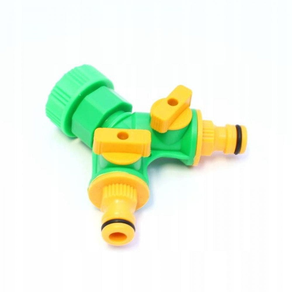Garden Y-Piece Tap Connector With 2 Reduction Valves