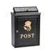 Arboria Mail Box Black With Gold Rose Design