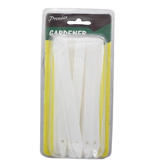 Premier 50 Pack White Plastic Plant Labels 150mm – Durable Garden Markers for Clear Plant Identification