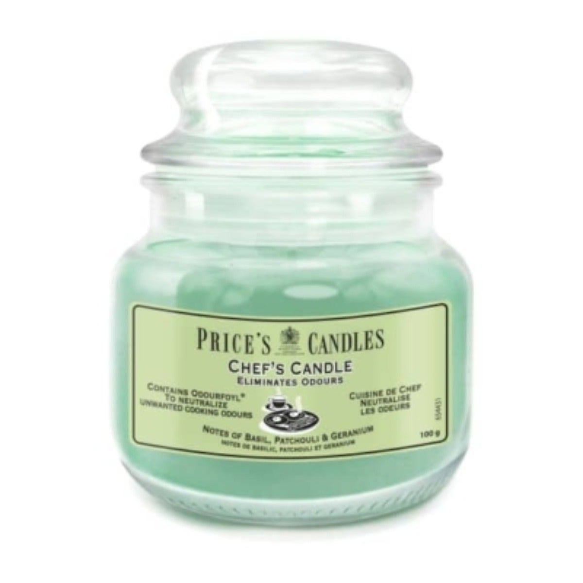 Price's Candles Scented Candle in a Jar Chefs - Basil, Patchouli & Geranium