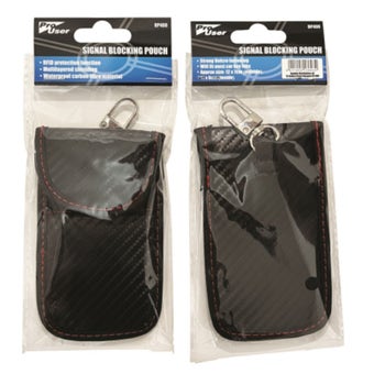 Pro User RFID Signal Blocking Pouch for Car Keys – Waterproof Carbon Fibre Faraday Bag with Velcro Closure for Keyless Entry Protection