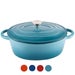 Steelex Teal Oval Cast Iron Casserole