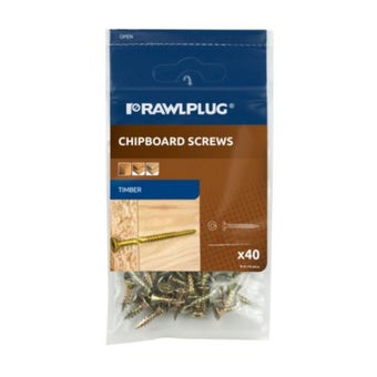 Rawlplug chipboard screws M3.5 x 20mm - Pack of 40