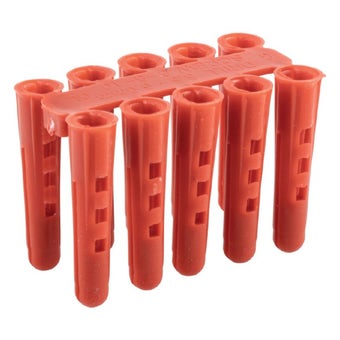 Rawlplug HDE Red Wall Plugs 5.5 x 34mm Box of 100 for 3.5mm to 6.0mm Screws – Lightweight Fixings for Brick and Masonry