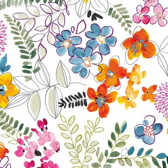 Readymade Round Tablecloth Bright Flowery 160cm