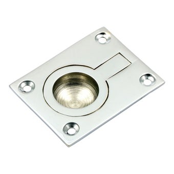 Rectangular Flush Ring 62mm x 48mm - Bright Chrome
