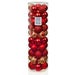 Premier Red Glitter Effect Shatterproof Christmas Bauble Set – 60mm Round Multi-Finish Ornaments I Pack of 50