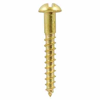 3/4" x 6 SC Slotted Brass Woodscrews with Round Head