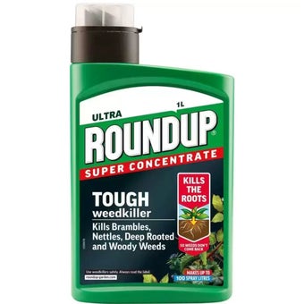 Roundup Super Concentrate Ultra Tough Weedkiller 1L – Kills Brambles, Nettles & Deep-Rooted Weeds | Long-Lasting Root Kill Formula