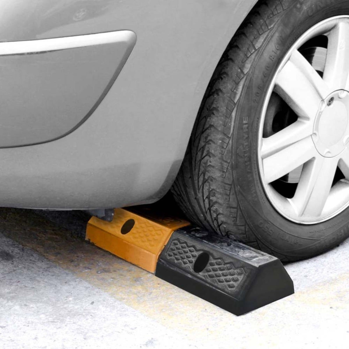 Rubber Wheel Stop Parking Bumpers - 2 pieces 