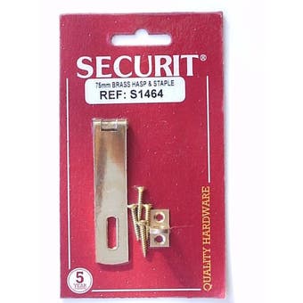 Securit Brass Hasp & Staple 75mm