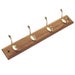 Salford 4 Hook Pine & Brass Hat & Coat Rack – Elegant & Functional Wall-Mounted Storage Solution