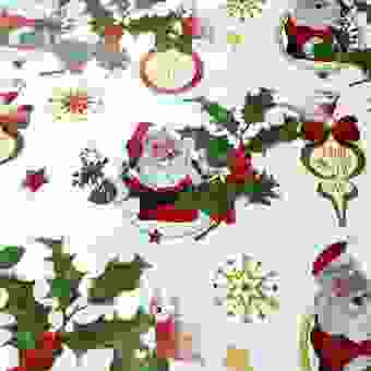 Santa Christmas Cheer Oilcloth / Tablecloth