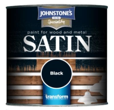 Johnstone's Paint Wood and Metal Satin Black - 250ml