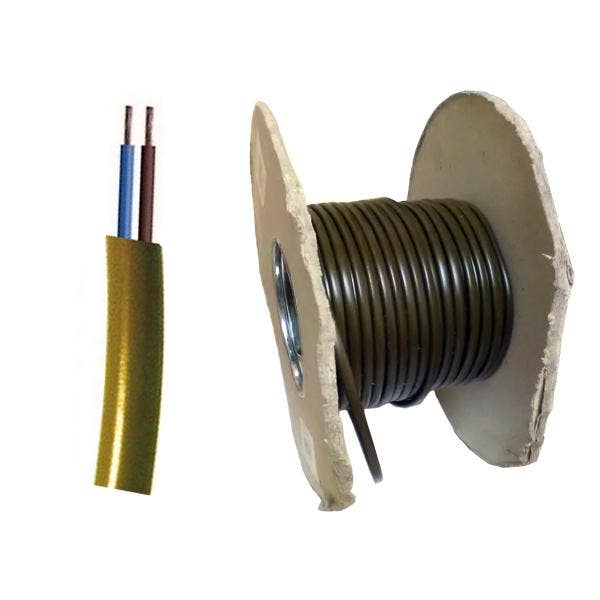 Gold 2 Core Flat Electrical Flex Cable - 0.5 sqmm - Price Per Metre