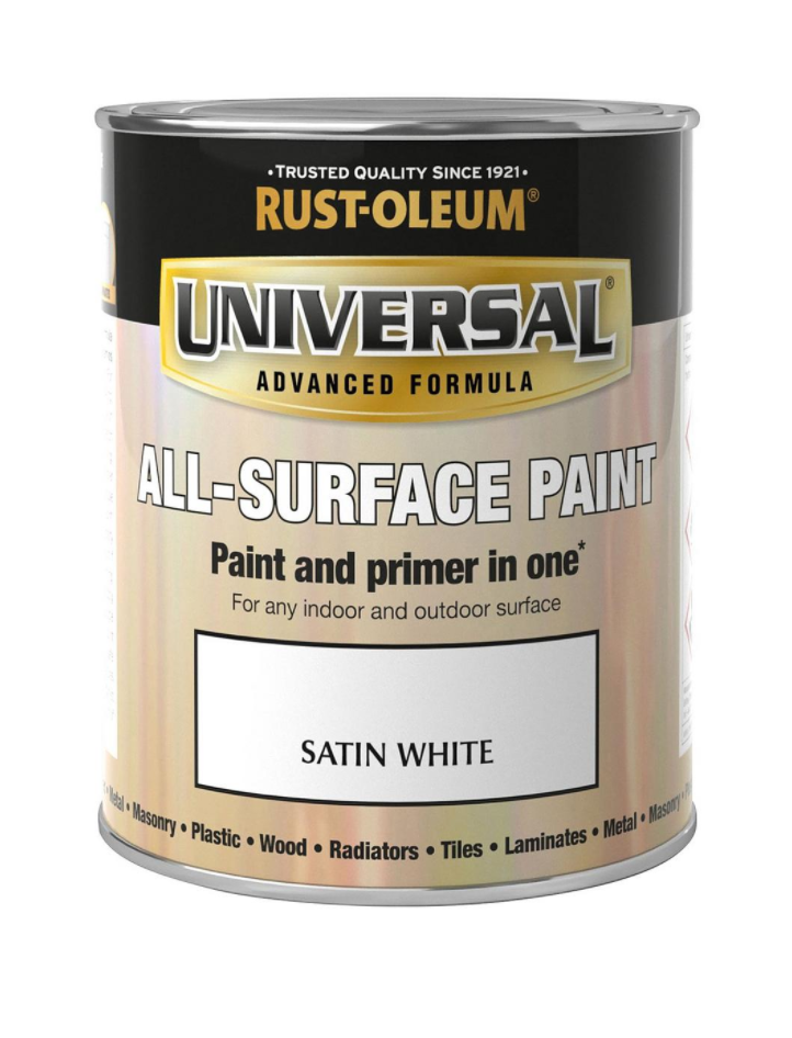Rust-Oleum Universal All Surface Paint White Satin 750ml