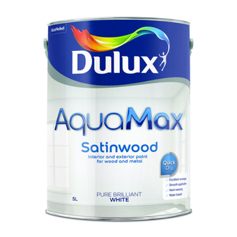 Dulux 5 Lt Aquamax Satin Brilliant White