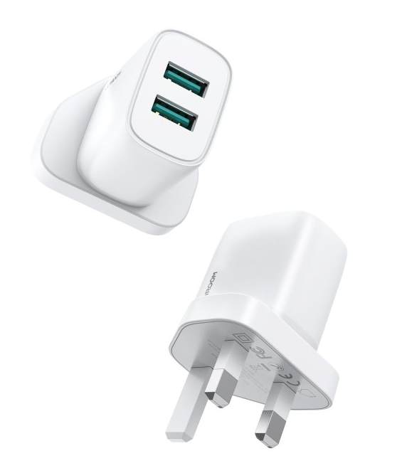 Mini fast charger plug with 2 X USB ports