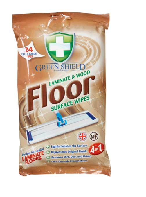 Green Shield Laminate & Wood Floor Surface Wipes Extra Large Sheets - Pack of 24