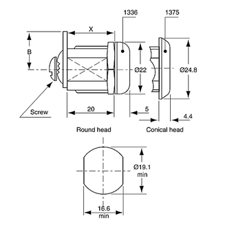 L&F CAMLOCK 20MM 95-96 SERIES