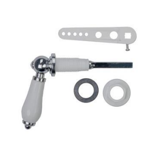 White & Chrome Cistern Flush Lever Set