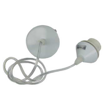 White Ceiling Plate Clear Flex E27 Bulb Holder