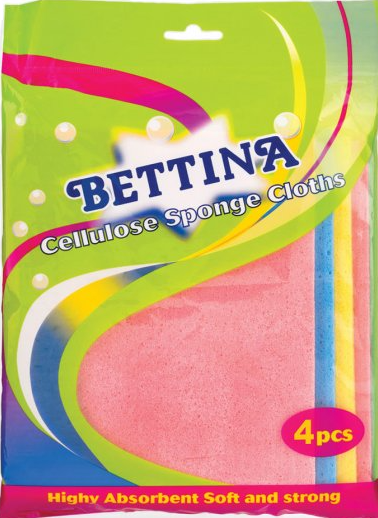 Bettina 4 Pack Cellulose Sponge Wipes
