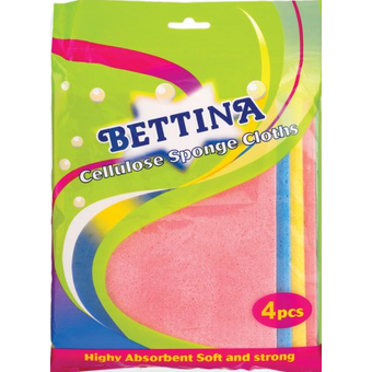 Bettina 4 Pack Cellulose Sponge Wipes