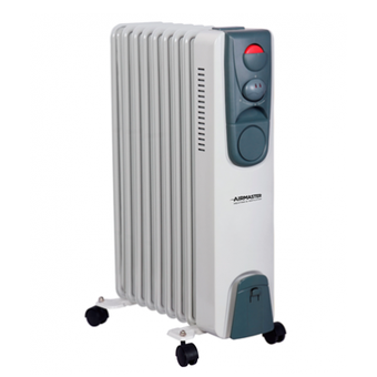 Portable 9 Fin 2000w Electric Oil Filled Radiator Heater With Thermostat