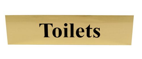 Self-Adhesive Brass Effect Horizontal - Toilets - Sign