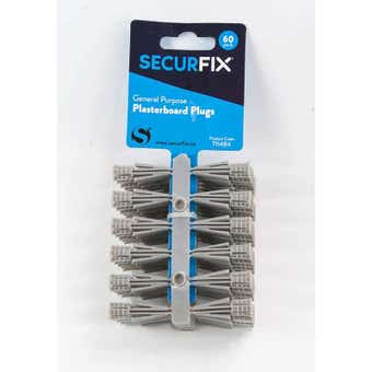 Securfix 60pc General Purpose Plasterboard Plugs