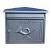 Shannon Antique Silver Cast Aluminium Wall Mounted Postbox with Secure Key Lock and Weatherproof Finish