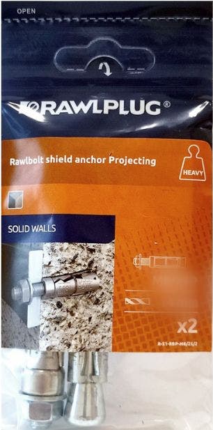 Rawlbolt Shield Anchor Projecting - M10 X 90mm (Pack of 5)