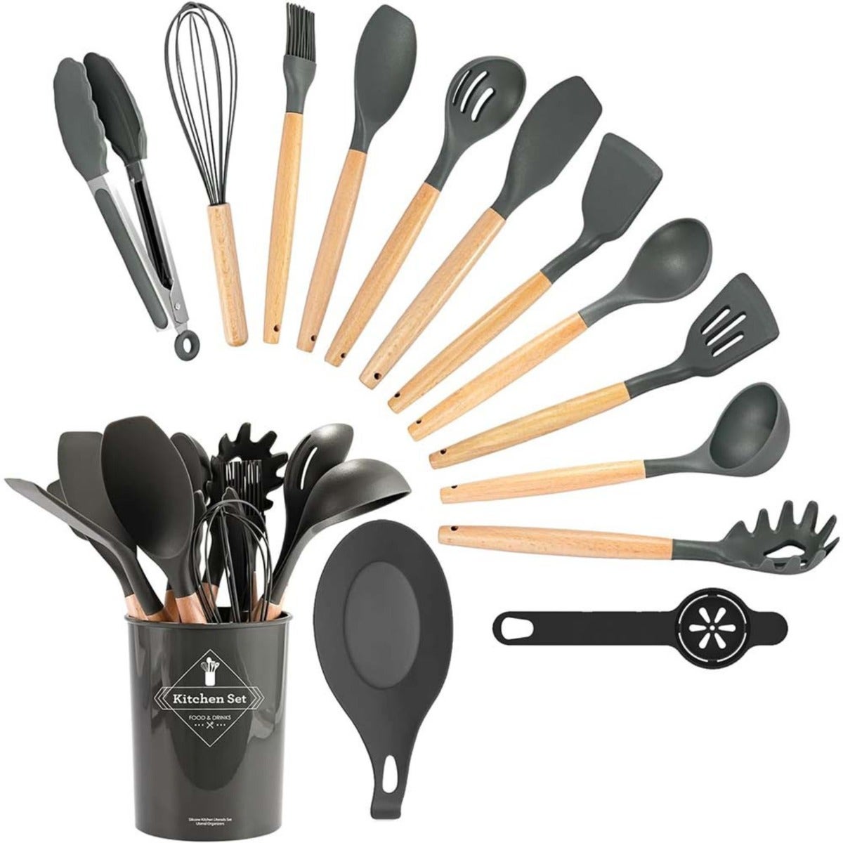 Silicone kitchen Utensil Set - 14 pieces 