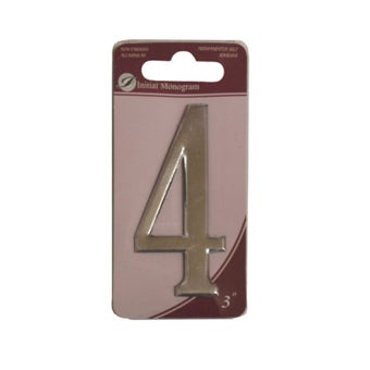 Silver Effect Numeral 4 - 75mm