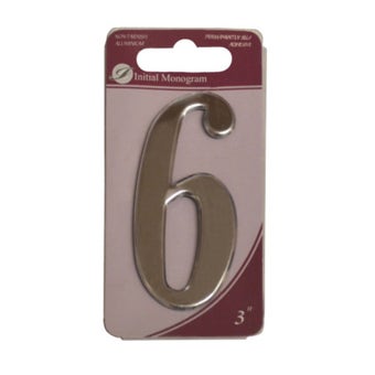 Silver Effect Numeral 6 - 75mm