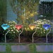 Solar Garden Stake Lights Diamond 4-Piece Set with Colour Changing LEDs and Ground Spike for Outdoor Decoration