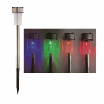 Colour Changing Stainless Steel Solar Lights - 10 pieces