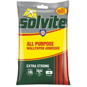 Solvite All Purpose Wallpaper Adhesive Economy Pack – 15 Roll Coverage | Fast-Mix, Extra Strong, Lump-Free Formula