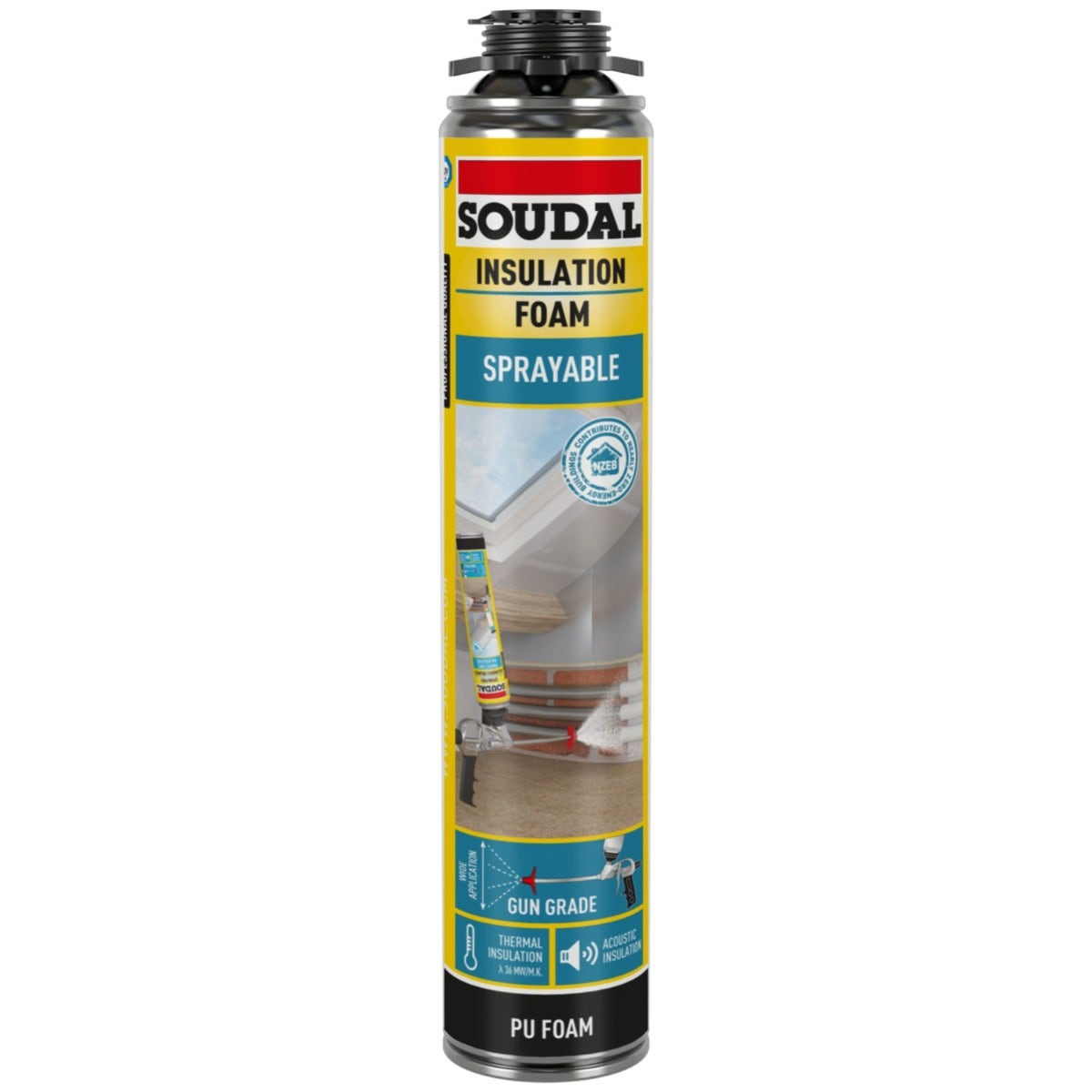 Soudal Gun Grade Sprayable Insulation Foam 700ml 
