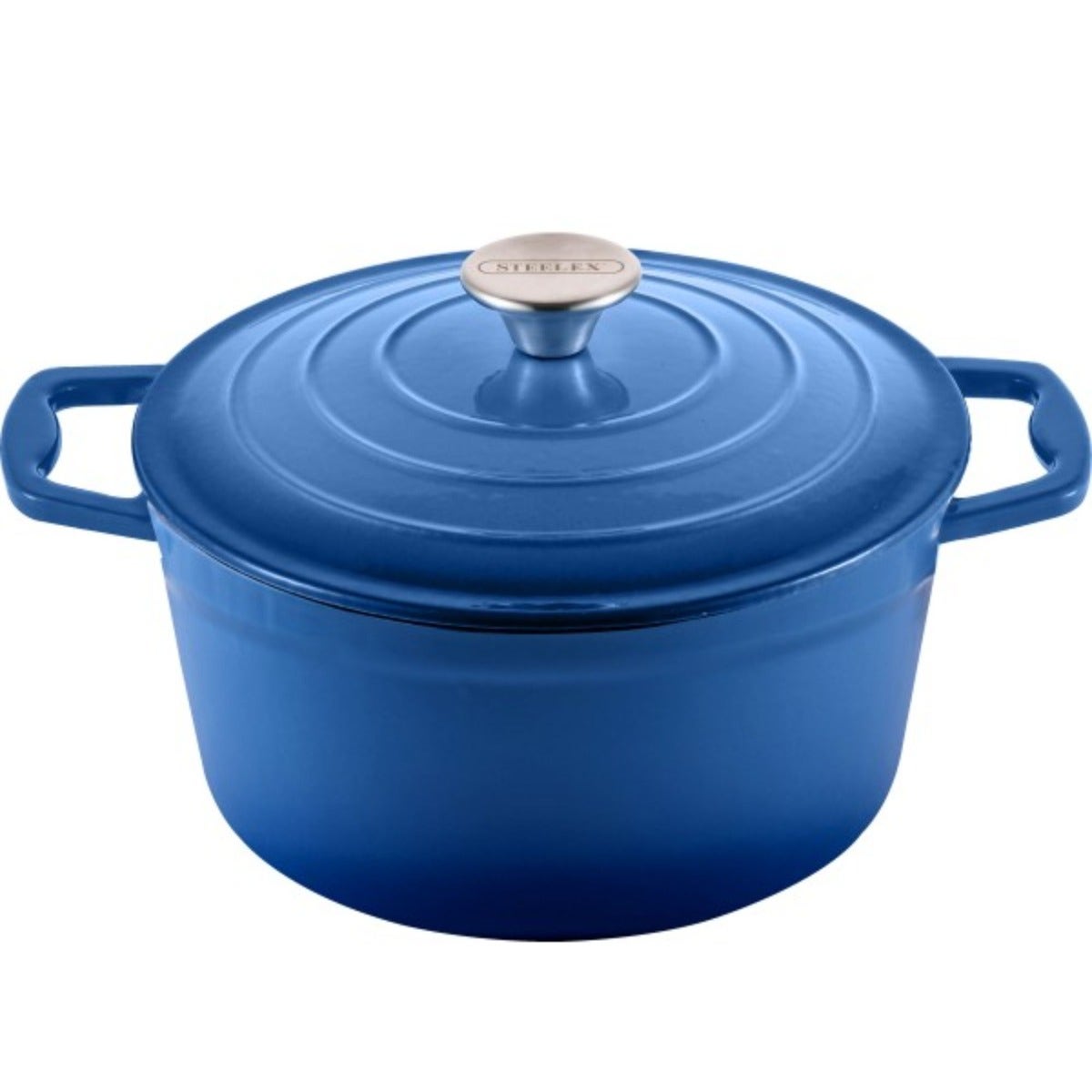 Steelex Blue Round Cast Iron Casserole 4.7L I 25cm 