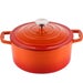 Steelex Orange Round Cast Iron Casserole 25cm
