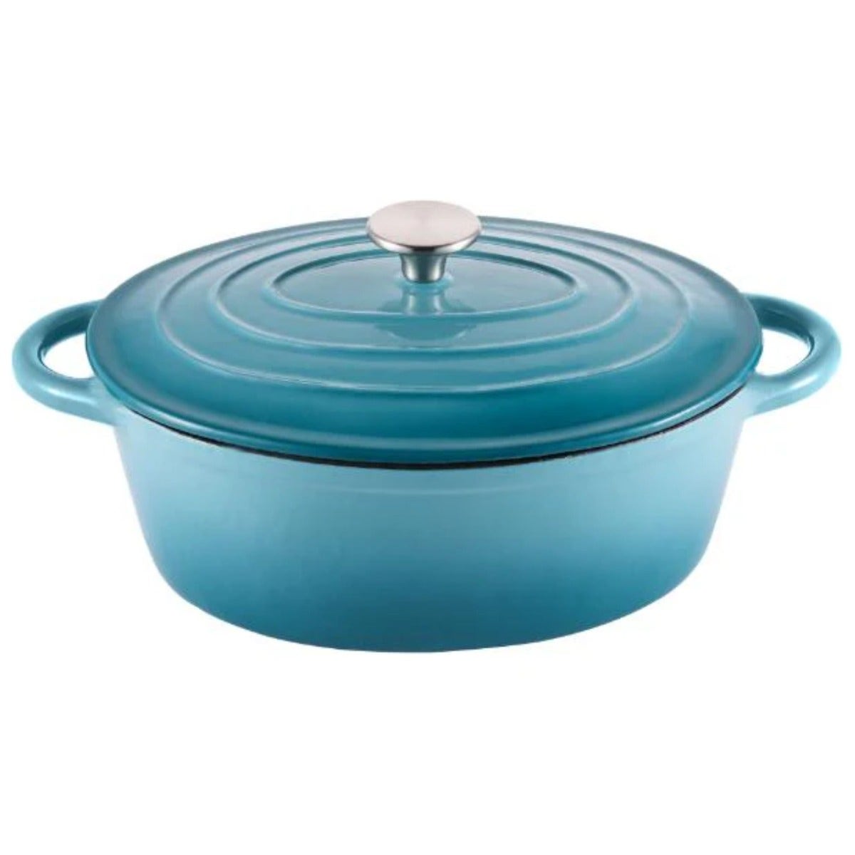 Steelex Teal Oval Cast Iron Casserole 30cm