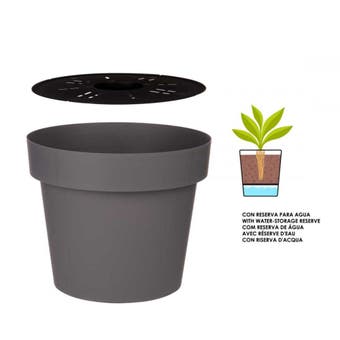 Grey Pot with Water-storage Reserve - 40cm