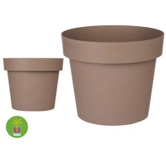 Brown Pot with Water-storage Reserve - 35cm