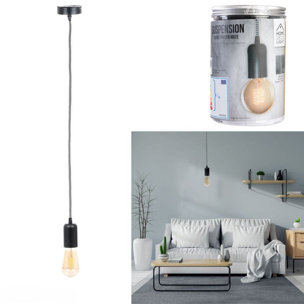 Vintage Suspension Light Fitting - Black 