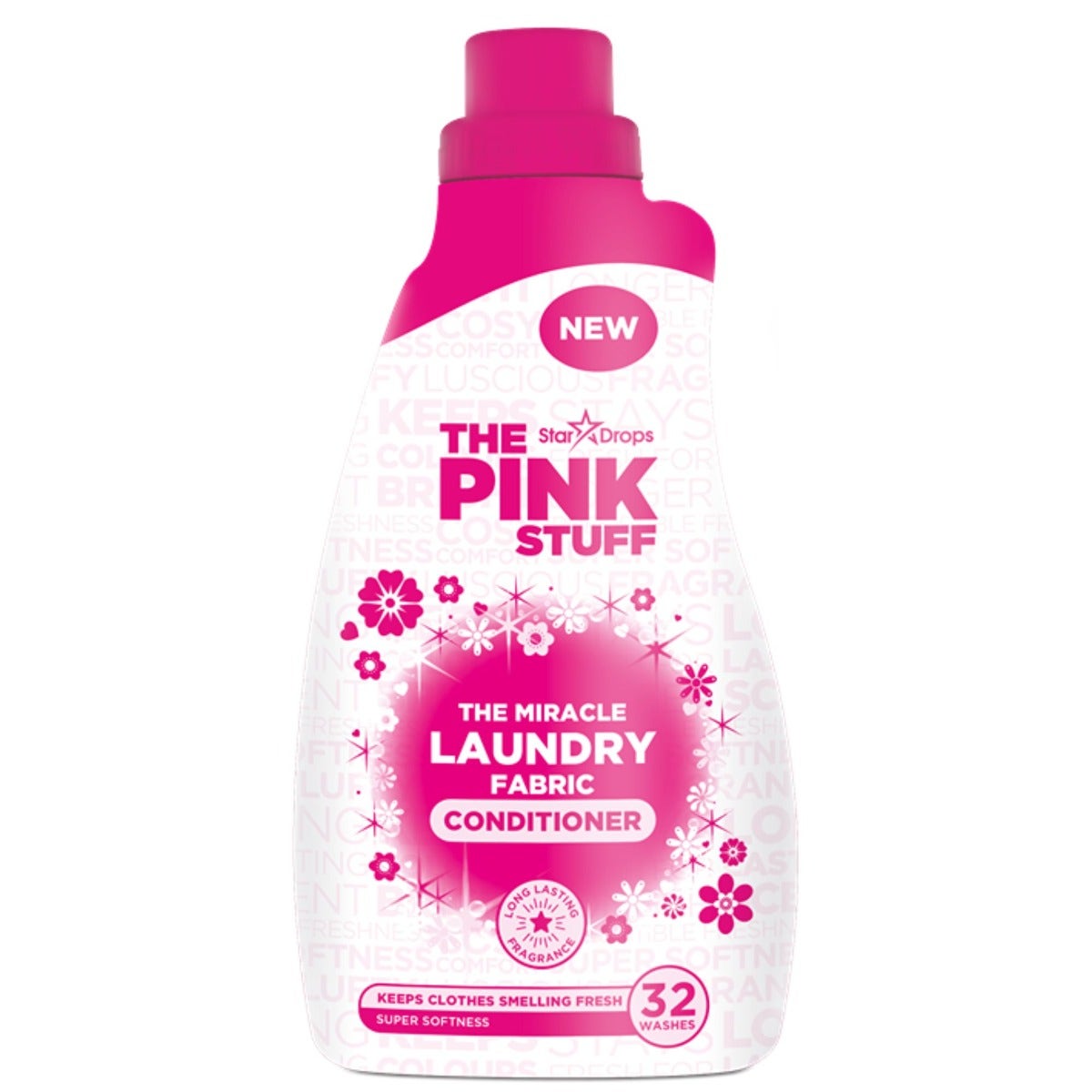 The Pink Stuff Miracle Laundry Fabric Conditioner 960ml – Long-Lasting Freshness and Softness with Rhubarb Fragrance