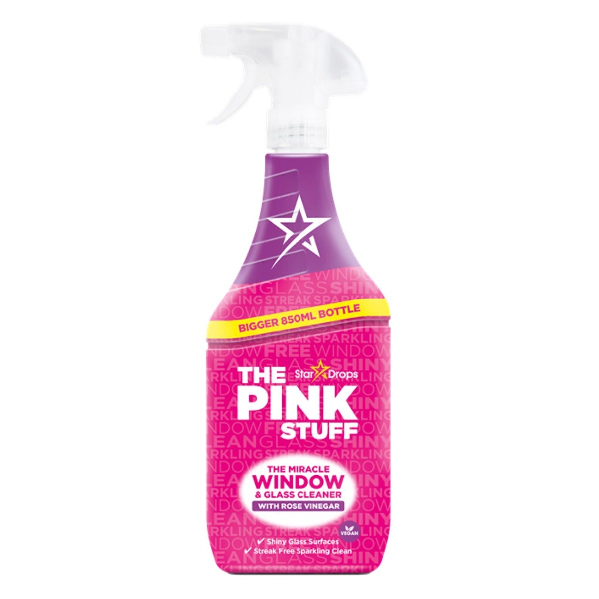 The Pink Stuff Window & Glass Cleaner with Rose Vinegar 850ml - Streak-Free Shine and Fresh Scent for Glass Surfaces

