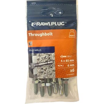 Rawlplug Throughbolt - M6 x 85mm (Pack of 6)